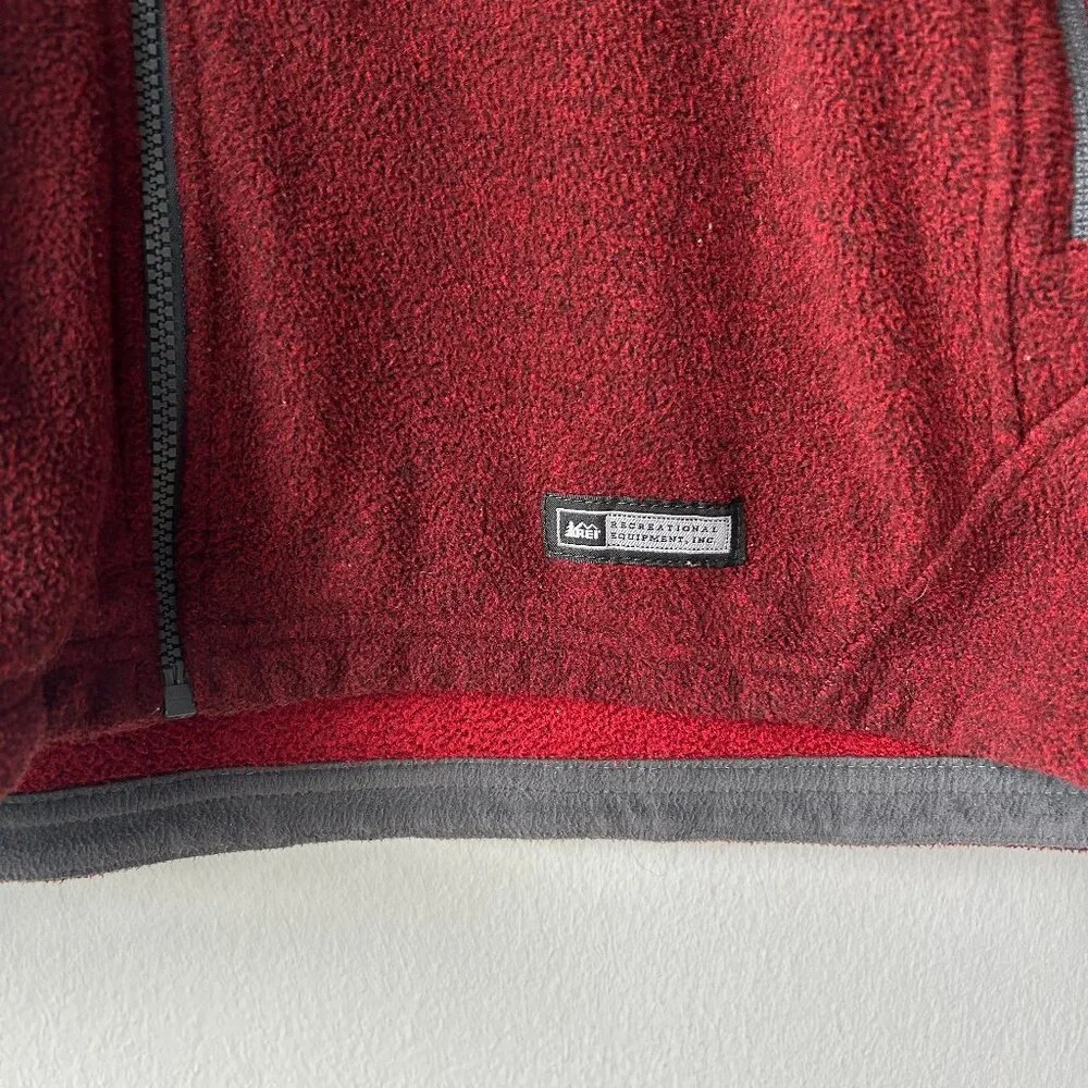 REI Co-op Full Zip Fleece Jacket Burgundy Unisex Medium - Picture 3 of 5